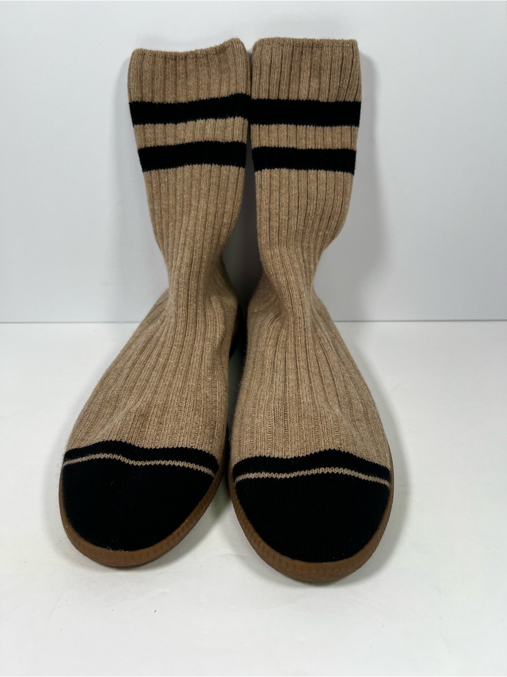 Brave Pudding Varsity Strolls Knit Sock Shoes Coffee Court Gum Sole Size 7